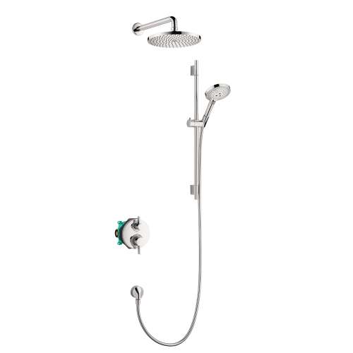 Hansgrohe Raindance S Thermostatic Showerhead/Wallbar Set With Rough
