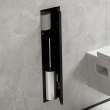 Hansgrohe Xtrastoris Rock Recessed Toilet Brush Holder With Shelf & Tileable Door In Matte Black, 56060670
