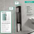 Hansgrohe Xtrastoris Rock Recessed Toilet Brush Holder With Shelf & Tileable Door In Brushed Stainless Steel, 56060800