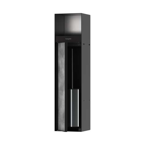 Hansgrohe Xtrastoris Rock Recessed Toilet Brush Holder With Toilet Paper Holder & Tileable Door In Matte Black, 56062670