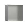 Hansgrohe Xtrastoris Minimalistic Wall Niche With Open Frame 12"X 12"X 5.5" In Brushed Stainless Steel, 56079800