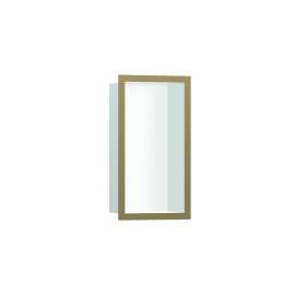 Hansgrohe Xtrastoris Individual Wall Niche Matte White With Design Frame 12"X 6"X 4" In Brushed Bronze