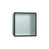 Hansgrohe Xtrastoris Individual Wall Niche Brushed Stainless Steel With Design Frame 12"X 12"X 4" In Brushed Black Chrome, 56097340