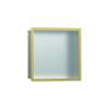 Hansgrohe Xtrastoris Individual Wall Niche Brushed Stainless Steel With Design Frame 12"X 12"X 4" In Polished Gold Optic, 56097990
