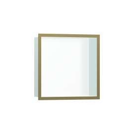 Hansgrohe Xtrastoris Individual Wall Niche Matte White With Design Frame 12"X 12"X 4" In Brushed Bronze
