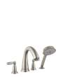 Hansgrohe Swing C 4-Hole Roman Tub Set Trim With Lever Handles And 1.8 Gpm Handshower In Brushed Nickel, 6132820