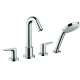 Hansgrohe Logis 4-Hole Roman Tub Set Trim With 1.8 Gpm Handshower In Chrome, 71513001