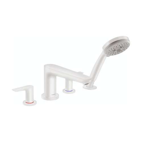 Hansgrohe Talis E 4-Hole Roman Tub Set Trim With 1.8 Gpm Handshower In Matte White, 71744701