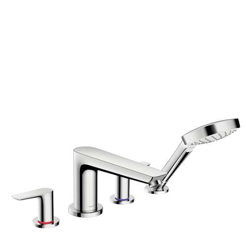 Hansgrohe Talis E 4-Hole Roman Tub Set Trim With 2.0 Gpm Handshower In Chrome, 71748001