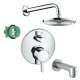 KST04231-27474-13PC Raindance Downpour Air 10-in Showerhead Kit with Tub Spout Thermostatic Trim with Diverter and Rough-in in Chrome