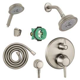 Croma C 100 Showerhead Kit With Handshower, Thermostatic Trim, Diverter, And Rough-In