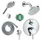 KSH04231-04342-14PC Raindance S 150 1-Jet Showerhead Kit with Handshower Thermostatic Trim with Diverter and Rough-in in Chrome
