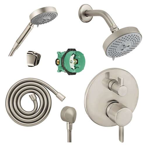 KSH04231-27457-04BN Raindance S 120 Air 3-Jet Showerhead Kit with Handshower Thermostatic Trim with Diverter and Rough-in in Brushed Nickel