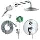 KSH04231-27474-31PC Raindance Downpour Air Showerhead Kit with Handshower Thermostatic Trim with Diverter and Rough-in in Chrome