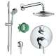 KSH04231-27474-66PC Raindance Downpour Air Showerhead Kit with Handshower Wallbar Thermostatic Trim with Diverter and Rough-in in Chrome