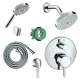 KSH04231-27486-14PC Raindance S 150 Air 1-Jet Showerhead Kit with Handshower Thermostatic Trim with Diverter and Rough-in in Chrome