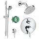 KSH04231-27486-66PC Raindance S 150 Air 1-Jet Showerhead Kit with Handshower Wallbar Thermostatic Trim with Diverter and Rough-in in Chrome