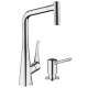 KK14820-04539PC Metris HighArc Kitchen 2-Spray Faucet with Soap Dispenser in Chrome