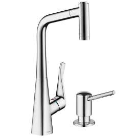 Metris HighArc Prep Kitchen Faucet With Soap Dispenser