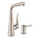 KK04509-04539SO Metris Bar Kitchen Faucet with Soap Dispenser in Steel Optic