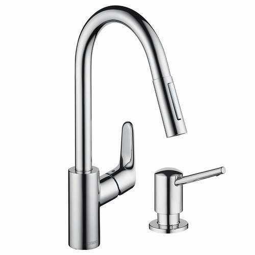 KK04505-04539PC Focus HighArc Pull-Down 1.75gpm Kitchen Faucet with Soap Dispenser in Chrome