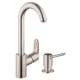 KK04507-04539SO Focus Bar Kitchen Faucet with Soap Dispenser in Steel Optic