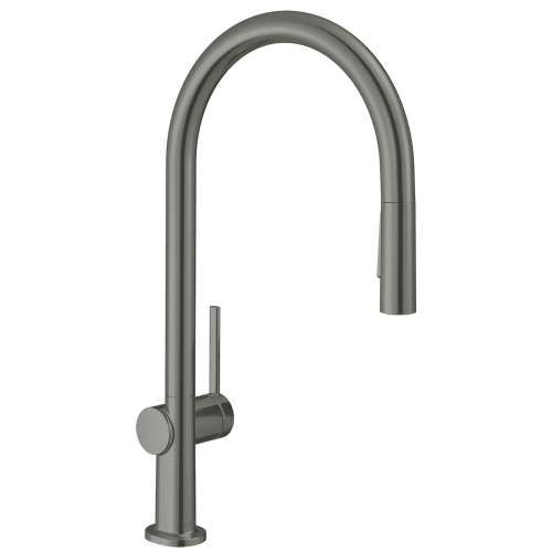 Hansgrohe Talis N Higharc Kitchen Faucet, O-Style, 2-Spray Pull-Down, 1.75 Gpm In Brushed Black Chrome, 72800341