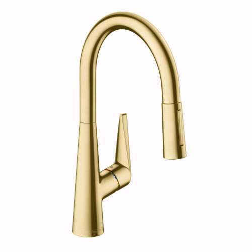 Hansgrohe Talis S Higharc Kitchen Faucet, 2-Spray Pull-Down, 1.75 Gpm In Brushed Gold Optic, 72813251