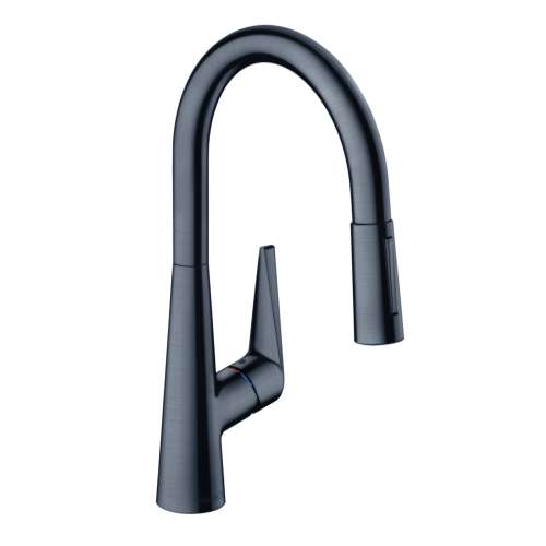 Hansgrohe Talis S Higharc Kitchen Faucet, 2-Spray Pull-Down, 1.75 Gpm In Brushed Black Chrome, 72813341