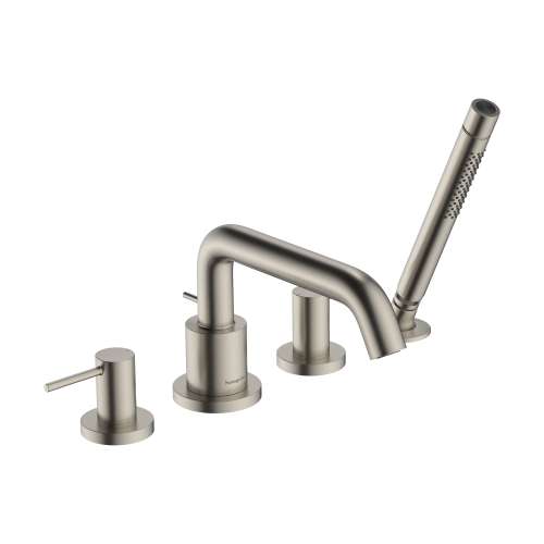 Hansgrohe Tecturis S 4-Hole Roman Tub Set Trim With 1.75 Handshower In Brushed Nickel, 73442821