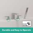 Hansgrohe Tecturis E 4-Hole Roman Tub Set Trim With 1.75 Handshower In Chrome, 73444001