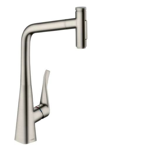 Hansgrohe Metris Select Higharc Kitchen Faucet, 2-Spray Pull-Out With Sbox, 1.75 Gpm In Stainless Steel Optic, 73816801