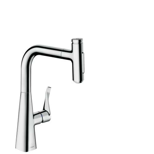 Hansgrohe Metris Select Prep Kitchen Faucet, 2-Spray Pull-Out With Sbox, 1.75 Gpm In Chrome, 73817001