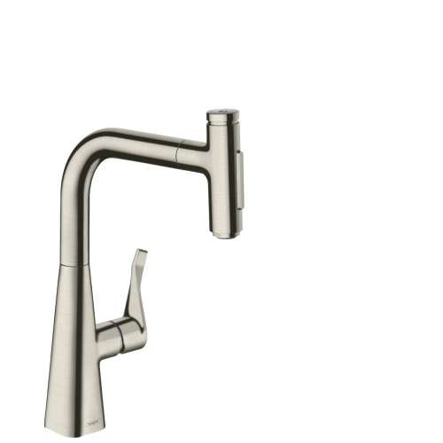 Hansgrohe Metris Select Prep Kitchen Faucet, 2-Spray Pull-Out, 1.75 Gpm In Stainless Steel Optic, 73822801