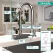 Hansgrohe Aquno Select Higharc Kitchen Faucet, 3-Spray Pull-Down With Sbox, 1.75 Gpm In Brushed Black Chrome, 73831341
