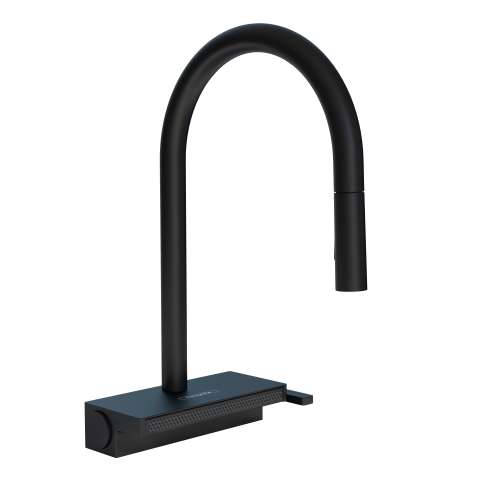 Hansgrohe Aquno Select Higharc Kitchen Faucet, 3-Spray Pull-Down With Sbox, 1.75 Gpm In Matte Black, 73831671