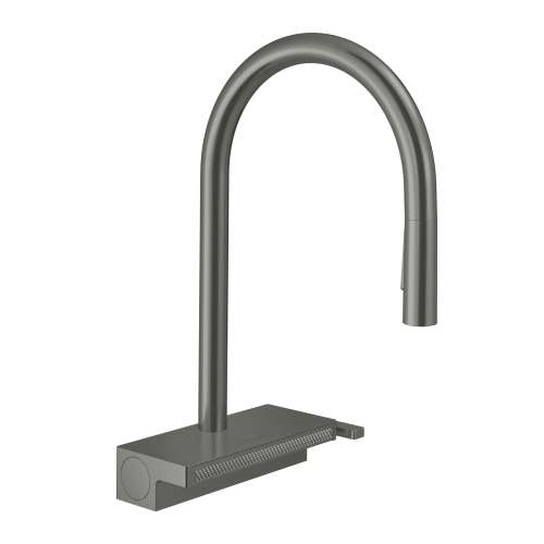 Hansgrohe Aquno Select Higharc Kitchen Faucet, 3-Spray Pull-Down, 1.75 Gpm In Brushed Black Chrome, 73837341