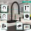 Hansgrohe Aquno Select Higharc Kitchen Faucet, 3-Spray Pull-Down, 1.75 Gpm In Matte Black, 73837671