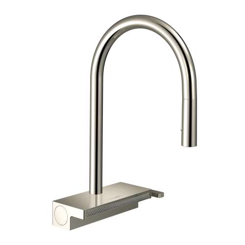 Hansgrohe Aquno Select Higharc Kitchen Faucet, 3-Spray Pull-Down, 1.75 Gpm In Polished Nickel, 73837831