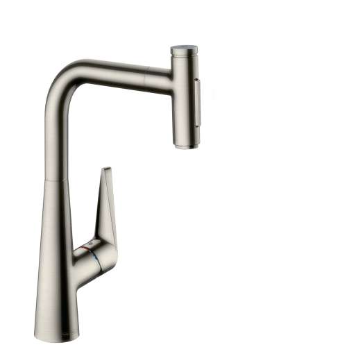 Hansgrohe Talis Select S Higharc Kitchen Faucet, 2-Spray Pull-Out With Sbox, 1.75 Gpm In Stainless Steel Optic, 73867801