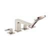 Hansgrohe Metropol 4-Hole Roman Tub Set Trim With Loop Handles And 1.75 Gpm Handshower In Brushed Nickel, 74555821