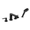 Hansgrohe Vivenis 4-Hole Roman Tub Set Trim With 1.75 Gpm Handshower In Matte Black, 75443671