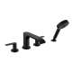 Hansgrohe Vivenis 4-Hole Roman Tub Set Trim With 1.75 Gpm Handshower In Matte Black, 75443671