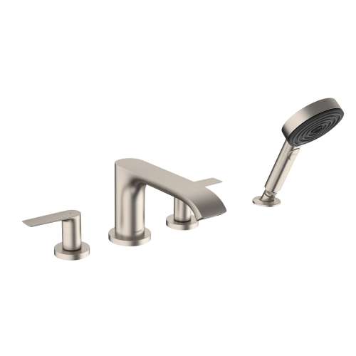 Hansgrohe Vivenis 4-Hole Roman Tub Set Trim With 1.75 Gpm Handshower In Brushed Nickel, 75443821