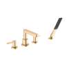 Hansgrohe Finoris 4-Hole Roman Tub Set Trim With 1.75 Gpm Handshower In Brushed Gold Optic, 76443251