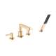 Hansgrohe Finoris 4-Hole Roman Tub Set Trim With 1.75 Gpm Handshower In Brushed Gold Optic, 76443251