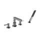 Hansgrohe Finoris 4-Hole Roman Tub Set Trim With 1.75 Gpm Handshower In Brushed Black Chrome, 76443341