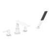 Hansgrohe Finoris 4-Hole Roman Tub Set Trim With 1.75 Gpm Handshower In Matte White, 76443701