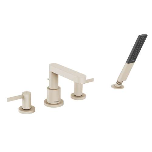 Hansgrohe Finoris 4-Hole Roman Tub Set Trim With 1.75 Gpm Handshower In Brushed Nickel, 76443821