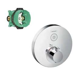 ShowerSelect E Round 1-Function Thermostatic Trim With Rough-In